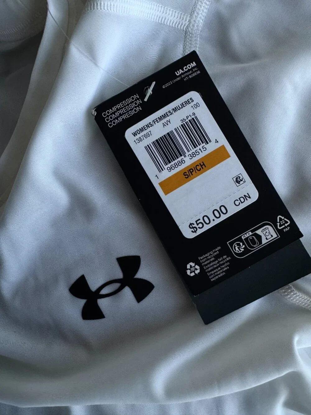 NEW Under Armour HeatGear Compression Long Sleeve – Women's Small – White - Picture 3 of 5